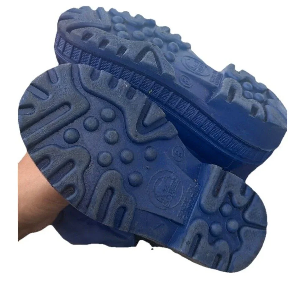 Sorel Snow Commander Kids Winter Snow Boots Blue Black Waterproof Size 8